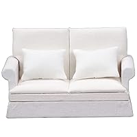 ERINGOGO Dollhouse Sofa Wooden Dollhouse Chairs Miniature Sofa Chair Dollhouse Arm Chair Dollhouse Wood Couch Decor Ornament Toy Miniature Couch Model Cloth Solid Wood Doll House White Ob11