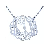 RYLOS Necklaces For Women Gold Necklaces for Women & Men 14K White Gold or Yellow Gold Personalized 35MM Nameplate Necklace Special Order, Made to Order With 18 inch chain. Necklace