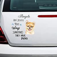 Angels Don't Always Have Wings Sometimes They Have Paw Pet Dog Remember Decal Vinyl Sticker for Car Trucks Van Walls Laptop Window Boat Lettering Automotive Windshield Graphic Name Letter Auto Vehicle