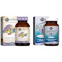 Garden of Life Organics Women’s Prenatal Multivitamin with Vitamin D3, B6, B12, C & Iron & Oceans Mom Prenatal Fish Oil DHA, Omega 3 Fish Oil Supplement