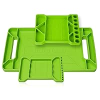DURATECH Flexible Tool Tray, Silicone Tool Holder for Mechanics Storage, Heat and Chemical Resistant Tool Organizer for Automotive, Industry and Household(3pack Green)
