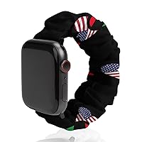Libya US Flag Watch Band Soft Scrunchie Watch Strap Sport Strap Compatible with