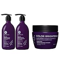 Luseta Purple Shampoo & Conditioner Set (16.9 oz each) and Purple Hair Mask (16.9 oz) Bundle