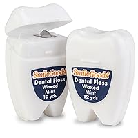 SmileGoods Molar Shaped Mint Waxed Dental Floss, 12 Yards, Bulk Floss for Giveaways,144 per Pack