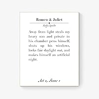 Away From Light Steals My Heavy Son | William Shakespeare | Romeo And Juliet | Literary Quote | Book Page | Art Print (8x10)
