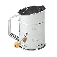 Mrs. Anderson’s Baking Hand Crank Flour Icing Sugar Sifter, Stainless Steel, 1-Cup,Silver