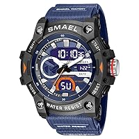Dual Time Display Digital Watch Fashion Sport Quartz Analog Outdoor Waterproof Military Wrist Watch Auto Date Alarm Stopwatch Hour