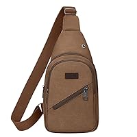 Sling Bag Crossbody Backpack-Anti-Theft Chest Shoulder Cross Body Bag Casual Daypack with USB Charging Port (Brown)