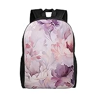 Blush Floral Print Backpack for Women Men Lightweight Laptop Backpacks Travel Laptop Bag Casual Daypack