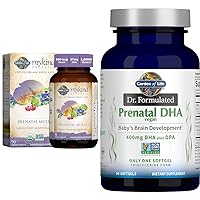Women’s Prenatal Multivitamin with Vitamin D3, B6, B12, C & Iron, Folate for Energy & Dr. Formulated Prenatal Vegan DHA - Certified Vegan Omega 3 Supplement with 400mg DHA