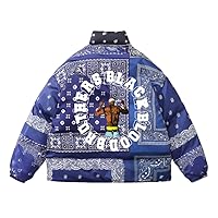 Down jacket Made in Japan Paisley Cool Hiphop Reversible Blue