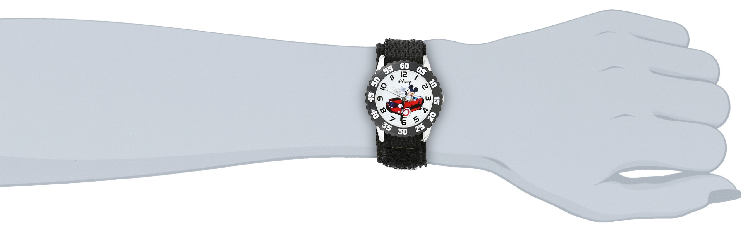 Disney Kids' W000975 Mickey Stainless Steel Time Teacher Watch with Nylon Strap