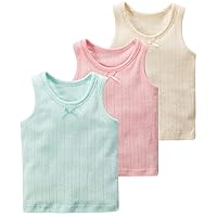Girl's Camis & Tanks Top 3 Pack Soft Undershirts Camisole 100% Cotton Sleeveless T-Shirt Tank Tops Tees