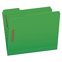 Pendaflex Fastener Folders, 2 Fasteners, Letter Size, Green, 1/3 Cut Tabs in Left, Right, Center Positions, 50 per Box (22140GW)