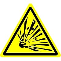 ISO Safety Sign - Warning Explosive material Symbol - Self adhesive sticker 50mm x 50mm