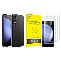 JETech Samsung Galaxy S23 FE Slim Fit Case and Tempered Glass Screen Protector Bundle