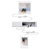 TWO-CK Dual Outlet for TV and Sound-Bar Recessed In-Wall Cable Management System Kit (TWOSB-CK)