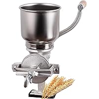 High Hopper Grain Mill Cast Iron Grain Grinder Manual Coffee Grinder Heavy Duty Food Mill with Shild and Clamp for Nuts Flour Corn and Wheat (cast iron)