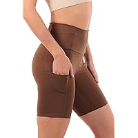 High Waisted Yoga Shorts with Pockets Super Soft Biker Shorts for Workout Gym Running