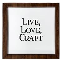 Los Drinkware Hermanos Live, Love, Craft - Funny Decor Sign Wall Art In Full Print With Wood Frame, 12X12