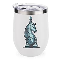 Chess King Queen Knight Insulated Tumbler with Lid Durable Stainless Steel Coffee Cup Cute Travel Mug