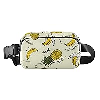 Pineapple Banana Fanny Packs for Women Men Everywhere Belt Bag Fanny Pack Crossbody Bags for Women Fashion Waist Packs with Adjustable Strap Belt Purse for Travel Shopping Workout Cycling