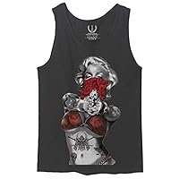 0333. Marilyn Monroe Gangster Red Rose Cool Graphic Hipster Red Roses Summer Men's Tank Top