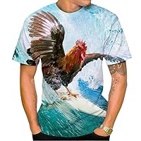 Summer Fashion Cartoon Rooster 3D Print T-Shirt Unisex Leisure Funny Chicken Short Sleeve Top Adult Children's T-Shirt