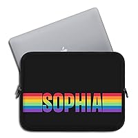 Custom Name LGBTQ Pride Rainbow Laptop Sleeve Designed for MacBook Pro/Air & iPad Tablets, 7, 10, 13, 15, 17 Inch, Personalized HP, Lenovo, Acer, Asus, Dell, Notebook Computer Bag Case
