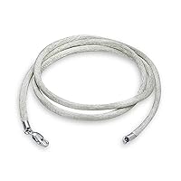Bling Jewelry Colors Soft Thin Satin Silk Cord Strand Necklace For Pendant Layering Women Men Teen .925 Sterling Silver Lobster Claw Clasp 14, 16, 18, 20, 24, 36 Inch