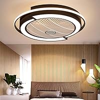 LED Ceiling Fan Modern Invisible Fan Ceiling Light Adjustable Lighting Bedroom Ceiling Lamp Dimmable Living Room Light with Remote Control Quiet Fan Children's Room Fan Black