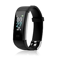 Fitness Tracker with Blood Pressure Heart Rate Sleep Monitor, Activity Tracker Smart Watch Health Tracker Pedometer Step Counter for iPhone & Android Phones for Kids Man Women (Black)