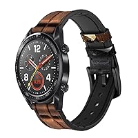 CA0033 Chocolate Tasty Leather Smart Watch Band Strap for Wristwatch Smartwatch Smart Watch Size (24mm)