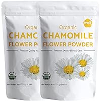 Organic Chamomile Flower Powder, Food Grade for Baking, Cooking, Tea, Summer Drinks, DIY Skin and Hair Care Products, Natural Face Packs, Face Mask 16 oz, 453 gm