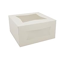 Southern Champion Tray 24053 Paperboard White Window Bakery Box, 8