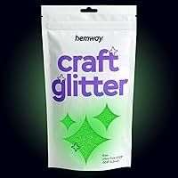 Hemway Glow in The Dark Glitter - Green - for Epoxy Arts Crafts Tumblers Paper Glass Decorations DIY Projects - 1/128