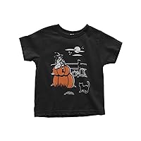 Threadrock Little Girls' Gazing Witch Halloween Scene Toddler T-Shirt