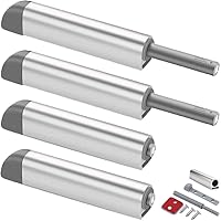 Magnetic Push Latches CBRIVE® 4Pack Push to Open Cabinet Hardware Door Latch & Lock for Hidden Door Heavy Duty Magnet Push Release Drawer Pull Strong Pop Out for Kitchen RV Closet Tip On Close- Silver