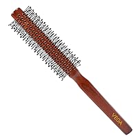 Vega Wooden Round Hair Brush(India's No.1* Hair Brush Brand) For Adding Curls, Volume & Waves In Hairs| Men and Women| All Hair Types (H8-RBS)