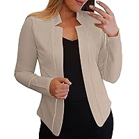 Long Blazer Jackets for Women Open Front Long Sleeve Jackets Blazer Suit Comfy Cotton Work Suit Office Blazer