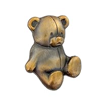 PinMart's Antique Gold Teddy Bear Stuffed Animal Lapel Pin