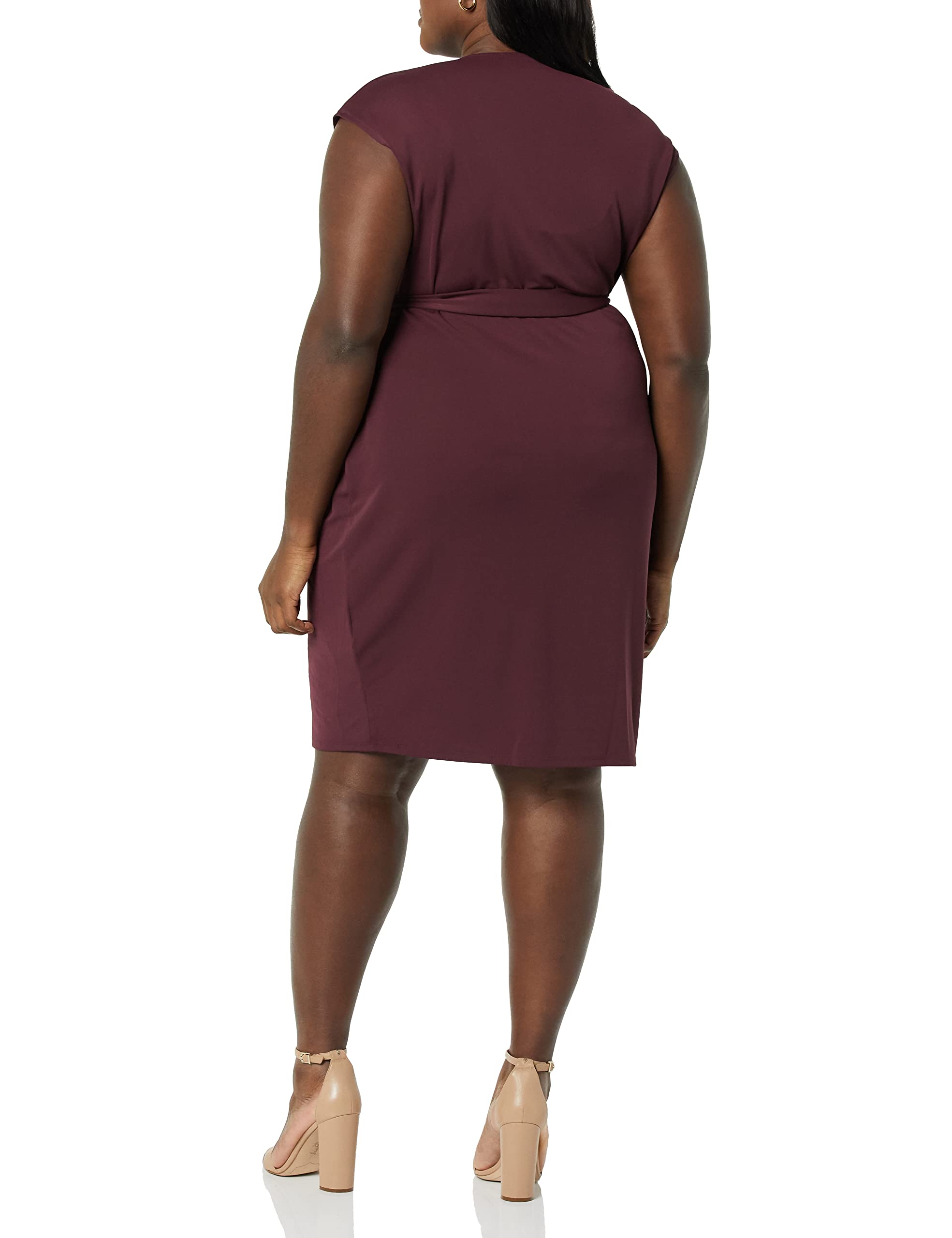 Amazon Essentials Women's Classic Cap Sleeve Wrap Dress (Available in Plus Size)