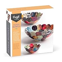 Craft Crush Paper Bowls Craft Kit - Creates 3 DIY Decorative Bowls Easy-to-Make Colorful Bowls for Small Items, Desk Organization - Includes Glue & Foam Applicator - Paper Craft Kit for Ages 13 & up