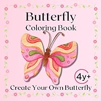 Butterfly Kids Coloring Book: Design Your Own Butterfly: 35 Creative Outlines to Color and Personalize - Perfect for Ages 4+, Square Format