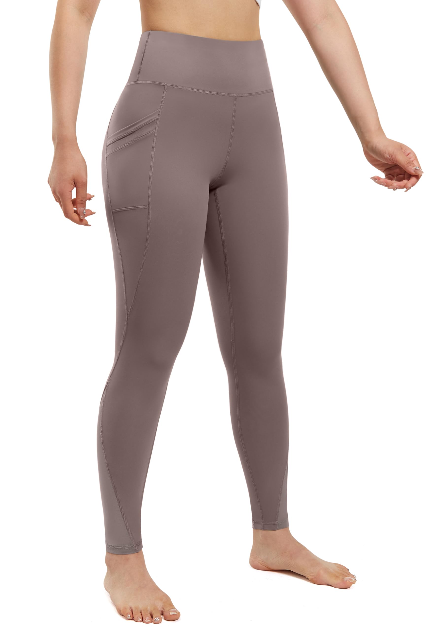 AFITNE Women’s High Waist Mesh Yoga Leggings with Side Pockets, Tummy Control Workout Squat-Proof Yoga Pants