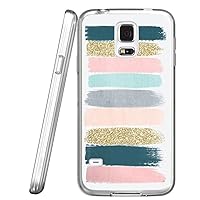 S5 Case Colored stripes graffiti, LAACO Scratch Resistant TPU Gel Rubber Soft Skin Silicone Protective Case Cover for Samsung Galaxy S5