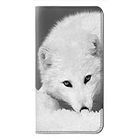 jjphonecase RW2569 White Arctic Fox PU Leather Flip Case Cover for Samsung Galaxy A15 5G