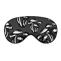 Sleep Mask for Women Men, Compatible with Trippy Mushroom Black and White Blockout Light Eye Mask for Sleeping Blindfold, Eye Cover with Adjustable Strap, Soft Eye Shade for Nap Travel Night Shift