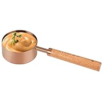 Malmo Measuring Cup with Wooden Handle, 1-3 Cup Titanium-Electroplating 80 ml Stainless Steel, Kitchen Storage and Measurement Helper, Rose Gold