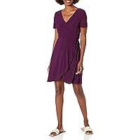 Star Vixen Women's Plus-Size Short-Sleeve Ballerina Wrap Dress